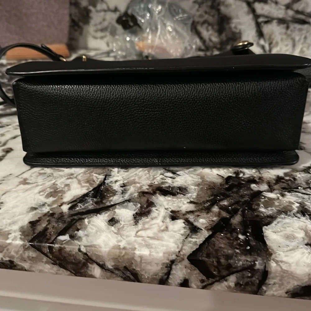 Coach Polished Pebble Leather Crossbody Bag – Black with Gold Hardware - Picture 3 of 6